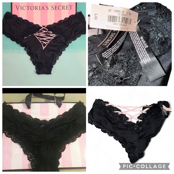Victoria's Secret Other - Y2K Victoria's Secret Silky Satin Lace-up Cheeky Panty Size Lg NWT!